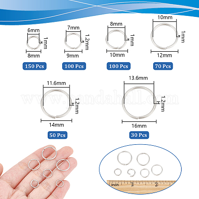 6 стиль 304 нержавеющая сталь кольца для прыжков STAS-UN0057-99-1