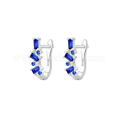 Элегантные геометрические серебряные серьги с цирконием TC0914-10-1