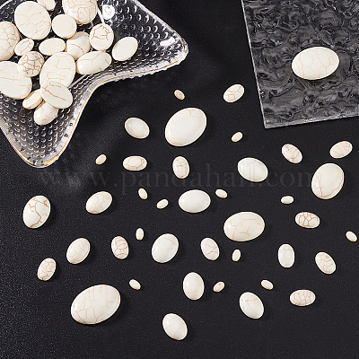 160 шт. 7 размера синтетических бирюзовых кабошонов&nbsp;G-PH0002-69B-1