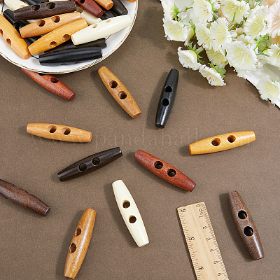 32 шт. 8-х цветные деревянные пуговицы с 2 отверстиями DIY-GF0011-42A-1