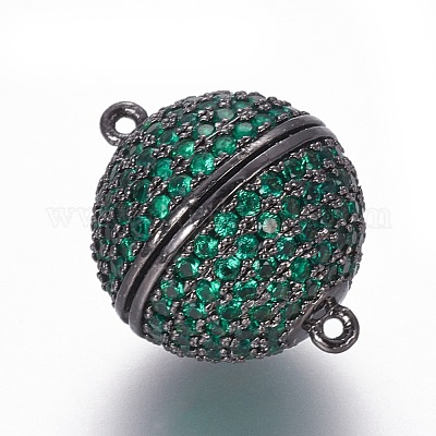 Магнитные застежки из латуни с цирконием и микропаве с петлями ZIRC-L075-49E-1