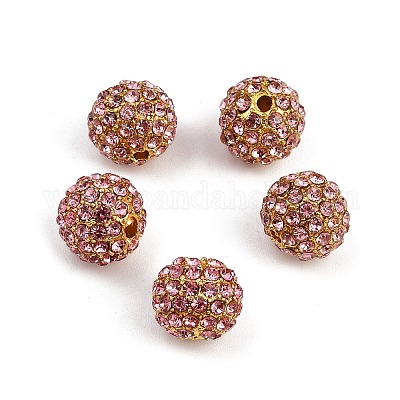 Бусины из сплава и страза RB-A034-10mm-A27G-1