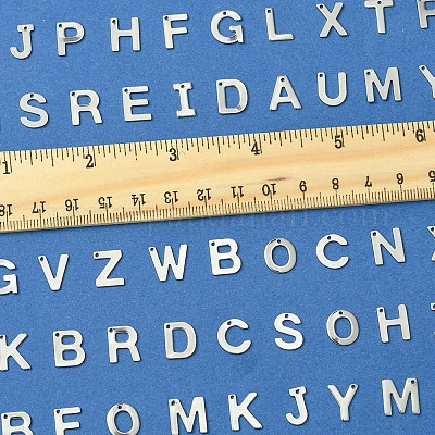 104 шт. 26 стиля буквы a~z 304 нержавеющая сталь буквы алфавита подвески STAS-FS0001-67-1