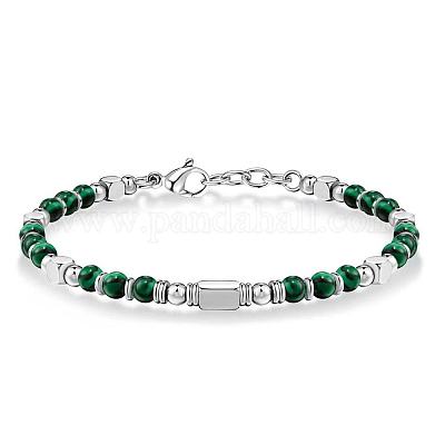 Регулируемые браслеты из нержавеющей стали 304 с бусинами из драгоценных камней FS-WG23DE2-06-1