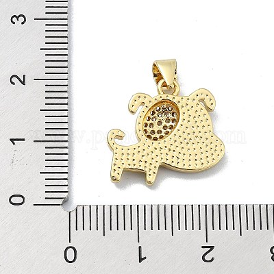 Латунные микропаве прозрачные подвески с фианитом KK-A221-25B-G-1