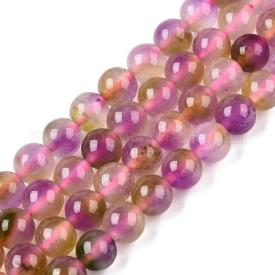 Окрашенные природные белый нефрит бисер пряди G-T138-6mm-210-13-1