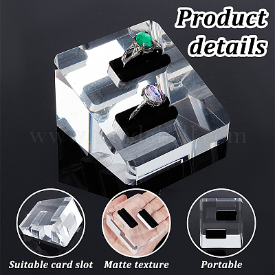 Дисплей с кольцами из акрила и ворса RDIS-WH0019-10-1