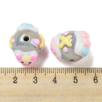 Ручная роспись акрилом с эмалевыми бусинами MACR-D031-05H-1