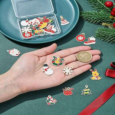 24 шт. 12 стиля подвески из эмалевого сплава с рождественской тематикой ENAM-FS0002-19P-1