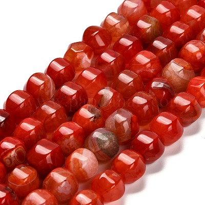 Окрашенные естественный агат бисер пряди G-G203-03-1