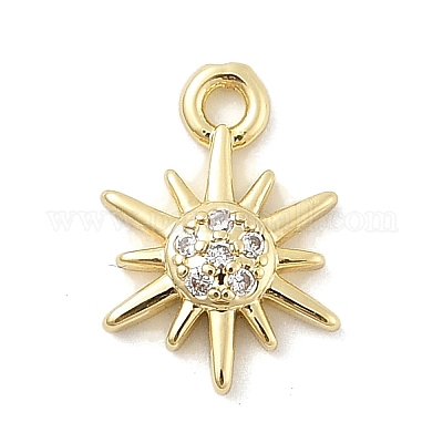 Латунные микропаве прозрачные кубические циркониевые подвески KK-B130-02G-03-1