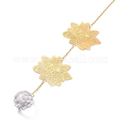 Кулон в виде ловца солнца из граненого стекла AJEW-A037-07G-1