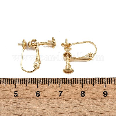 Латунные серьги с клипсами KK-P310-28G-1