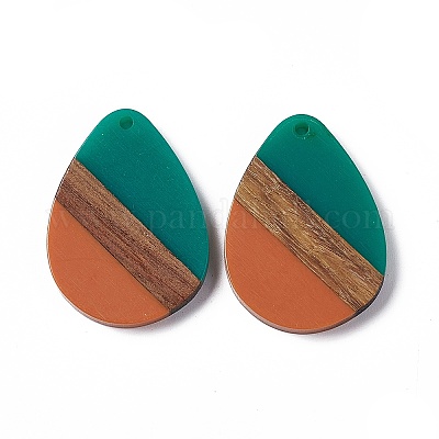 Подвески из непрозрачной смолы и ореха RESI-M027-04E-1