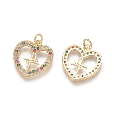 Латунные микро проложить кубического циркония подвески ZIRC-G152-30G-1