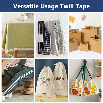 Лента из хлопка и льна длиной 200 м с узором «елочка» WH-WG84529-01-1