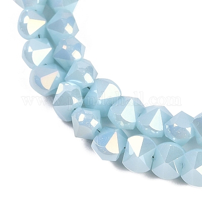 Стеклянные бусины с гальваническим покрытием  EGLA-B009-05A-10-1