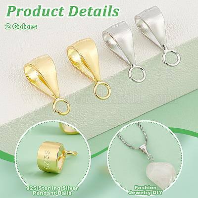 12 шт. 2-х цветные серебряные трубчатые дужки STER-PH0002-32-1