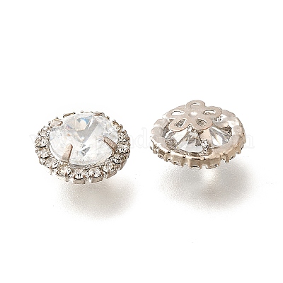 Латунные кнопки с микропаве из прозрачного кубического циркония KK-M312-24P-1