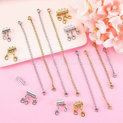 8 прядь 8 стиля удлинитель цепи из нержавеющей стали 304 DIY-SZ0004-40-1