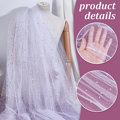 6 ярд полиэстеровой сетчатой ткани со звездным узором DIY-WH0060-94A-1