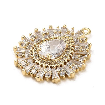 Латунные микро проложить кубического циркония подвески KK-K355-01G-1