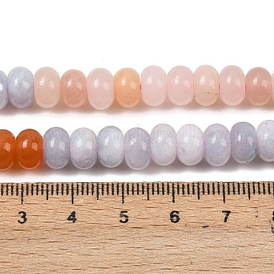 Нити градиентных бусин из натурального белого нефрита G-NH0006-A08-01-1