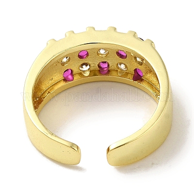 Кольца-манжеты из латуни с микропаве из кубического циркония RJEW-H228-13G-01-1