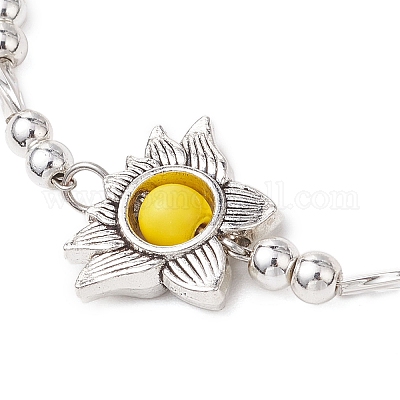 Браслеты из синтетических бирюзовых бусин для женщин BJEW-JB11469-1