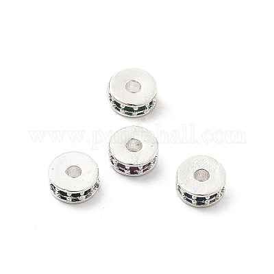 Латунные микро проложить кубического циркония бусы KK-R216-14S-1