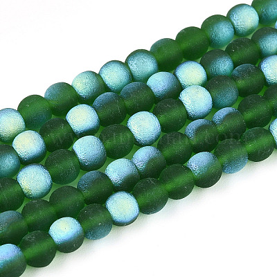 Матовые прозрачные стеклянные бусины GLAA-T032-T4mm-MBB22-1