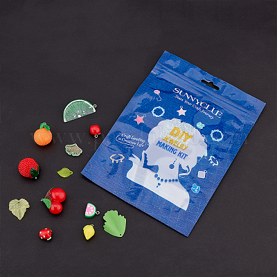 Наборы для самостоятельного изготовления сережек-подвесок на фруктовую тематику DIY-SC0001-16-1