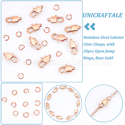 12 шт. ионное покрытие (IP) застежки-лобстеры из нержавеющей стали 304 STAS-UN0040-74-1