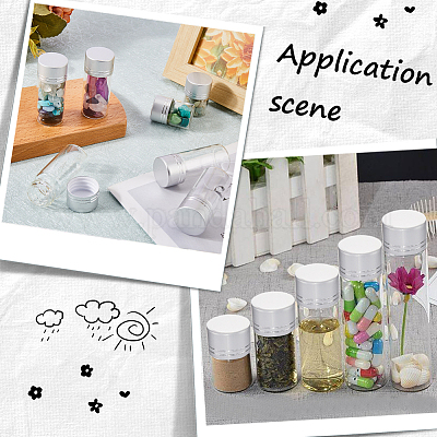 40 шт. прозрачные стеклянные бутылки-контейнеры для бусин CON-SC0001-15A-02-1