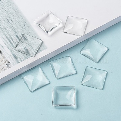 Полупрозрачные квадратных кабошоны GGLA-A001-25mm-1