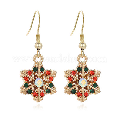 Серьги-подвески из сплава со снежинками FS-WGD9918-11-1