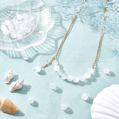 1 нить бусины из натурального селенита G-CA0001-78D-1