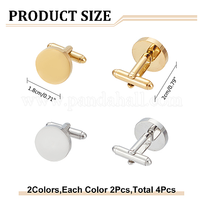 4 шт. 2-х цветная пуговица из нержавеющей стали для манжет STAS-WR0001-03-1
