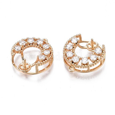 Латунная микропаве из прозрачного кубического циркония KK-N232-226-1