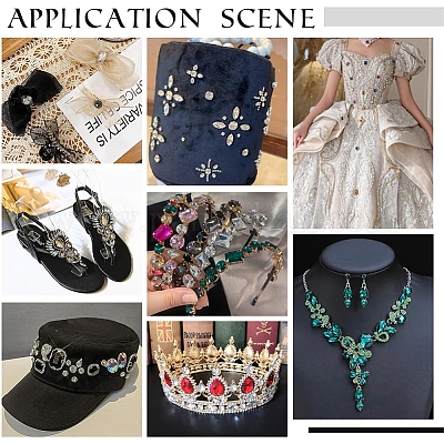 45 шт. 6 стиля пришивных стеклянных стразов FIND-GA0004-48-1