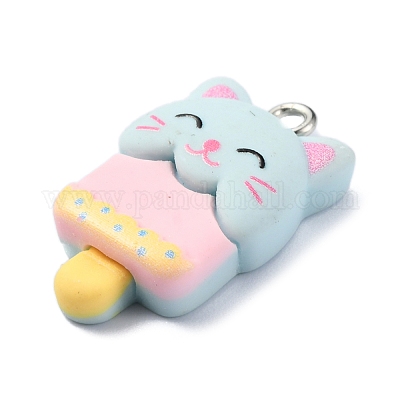 Мультяшные подвески из непрозрачной смолы с имитацией еды RESI-C043-03C-P-1