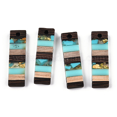 Полупрозрачные подвески из смолы и орехового дерева RESI-TAC0017-47-A02-1