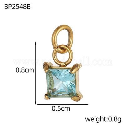 Подвески из нержавеющей стали 304 с кубическим цирконием STAS-OY003-97G-1