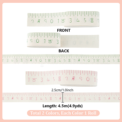 2 рулон 2 цвета 4.5м хлопковая лента с принтом OCOR-PH0005-14-1
