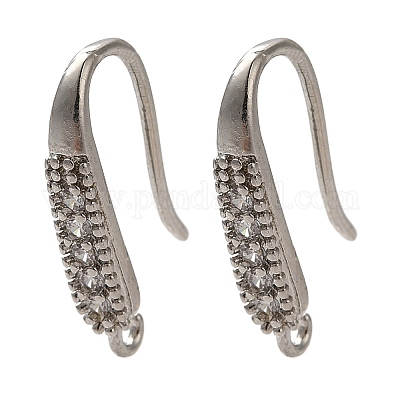 Стойка покрытие латунь микропаве прозрачный кубический цирконий крючки для сережек KK-A231-11P-1