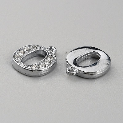 Подвески сплава Rhinestone ALRI-WH0006-03P-00-1