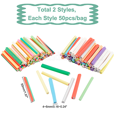 2 пакетик 2-х видов бусины из полимерной глины ручной работы CLAY-AR0001-27-1