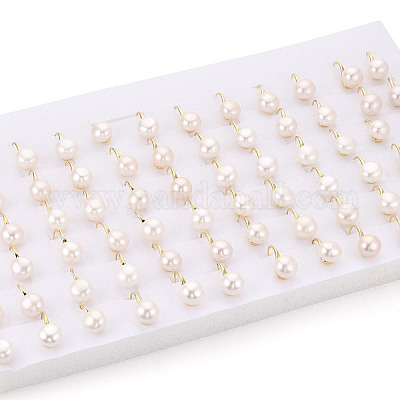 Серьги-подвески из натурального жемчуга из латуни PEAR-N020-08C-01-1