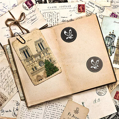 Латунная восковая печать штамп с ручкой AJEW-WH0184-0821-1