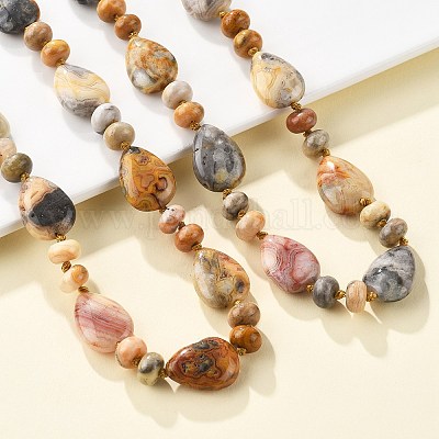 Натуральные сумасшедшие агатовые бисерные ожерелья NJEW-S399-23-1